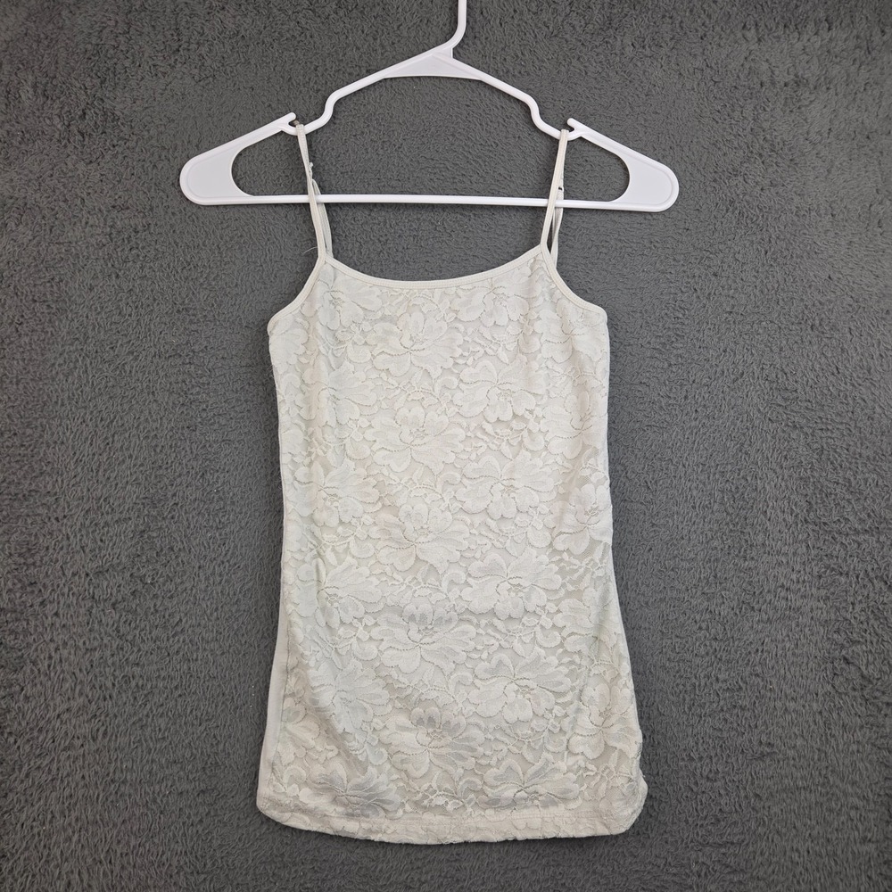 Aeropostale Favorite Cami Women's Extra Small Tank Top White Floral Lace